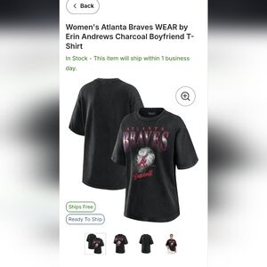 Atlanta Braves WEAR By Erin Andrews Charcoal Boyfriend T-Shirt Women's MEDIUM